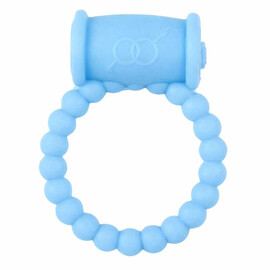 Луксозен вибро ринг от медицински силикон - водоустойчив, в син цвят