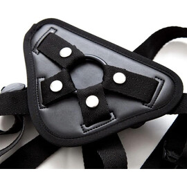 Луксозен пояс за страпон с регулируеми ленти и елегантен черен дизайнснимка 2