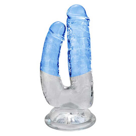 Луксозен двоен дилдо за жени с елегантен дизайн Blue
