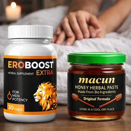 EroBoost Max хапчета за по-силна ерекция + Macun Турски Маджун – Билков Мед 40 g