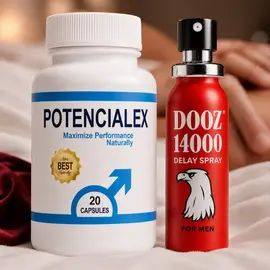 POTENCIALEX капсули секс стимулант за мъже + DOOZ 14000 спрей за задържане 45ml