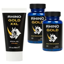 Гел за увеличаване на пениса Rhino Gold XXL + Rhino Капсули за уголемяване на пениса