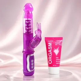 Hi-tech вибратор Purple Revenous Petite Bunny + Подарък Възбуждащ гел