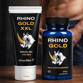 Гел за увеличаване на пениса Rhino Gold XXL + Rhino Капсули за уголемяване на пениса