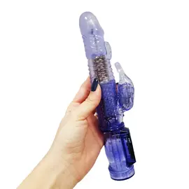 ПРОМОЦИЯ!!! ​Мултифункционален вибратор 36 Speeds Rotation Rabbit Vibrator + Бананов лубрикант 60млснимка 2