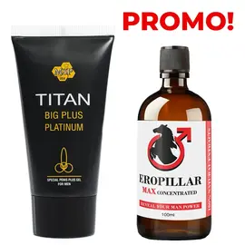 Промо!!! Titan gel за уголемяване на пениса Титан гел платинум + EROPILLAR MAX Concentrated комплексен ефект за мъжко здраве