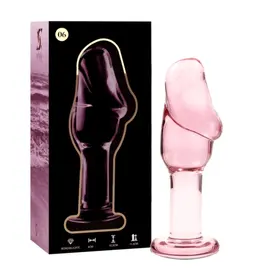NEBULA серия от IBIZA - модел 6 анална тапа боросиликатно стъкло розов 12.5 см диаметър 4 см