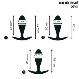 ADDICTED - Комплект OF 3 анална тапа силиконов модел 2снимка 2