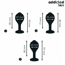 ADDICTED - Комплект OF 3 анална тапа силиконов с бижутериен детайлснимка 2