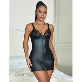SUBBLIME - 957568 кожа ZIP рокля черен S/M