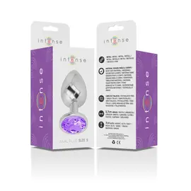 INTENSE - алуминиева анална тапа с виолетов кристал размер Sснимка 5