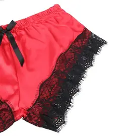 SUBBLIME - 953966 CASUAL коприна нощница + дантела бикини черен/червен L/XLснимка 5