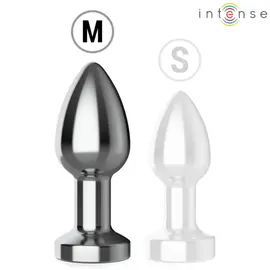 INTENSE - вибриращ метална анална тапа с LED светлини и дистанционно управление - размер Mснимка 5