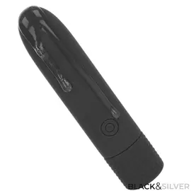 черен & сребрист - GERI USB презареждаем вибриращ вибро куршум 8 вибрации черен 10 X 2.2 см