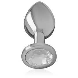 INTENSE - ALUMINUM метален ANAL PLUG с сребрист CRYSTAL SIZE L