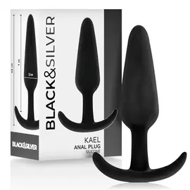 BLACK&SILVER - KAEL силиконов ANAL PLUG с MEDIUM HANDLE