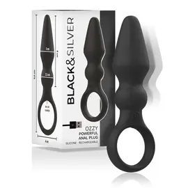 BLACK&SILVER - OZZY POWERFUL силиконов ANAL PLUG