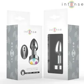 INTENSE - VIBRATING метален ANAL PLUG с LED LIGHTS и дистанционно управление - SIZE S