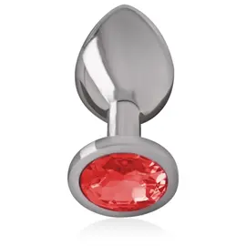 INTENSE - ALUMINUM метален ANAL PLUG с червен CRYSTAL SIZE Lснимка 2