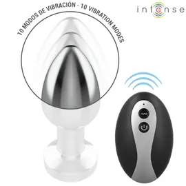 INTENSE - VIBRATING метален ANAL PLUG с LED LIGHTS и дистанционно управление - SIZE Sснимка 2