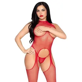 LEG AVENUE - 89374 CUPLESS боди чорапогащник и PANTY червен - универсален размерснимка 2