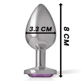 INTENSE - ALUMINUM метален ANAL PLUG с виолетов CRYSTAL SIZE Mснимка 3