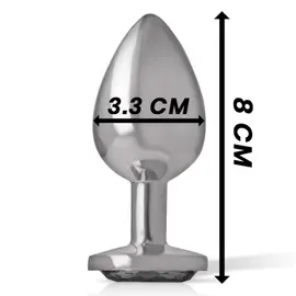 INTENSE - ALUMINUM метален ANAL PLUG с черен стъклен SIZE Mснимка 3