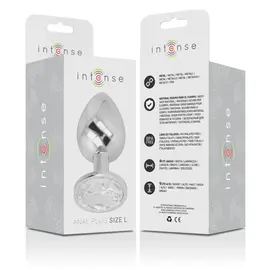 INTENSE - ALUMINUM метален ANAL PLUG с сребрист CRYSTAL SIZE Lснимка 3