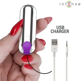 INTENSE - KAREN MINI RECHARGEABLE VIBRATING BULLET сребристснимка 3