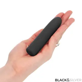 черен & сребрист - GERI USB презареждаем вибриращ вибро куршум 8 вибрации черен 10 X 2.2 смснимка 4
