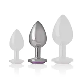 INTENSE - ALUMINUM метален ANAL PLUG с виолетов CRYSTAL SIZE Mснимка 4