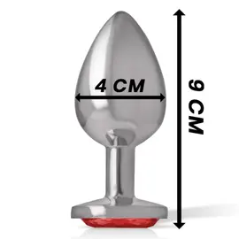 INTENSE - ALUMINUM метален ANAL PLUG с червен CRYSTAL SIZE Lснимка 4