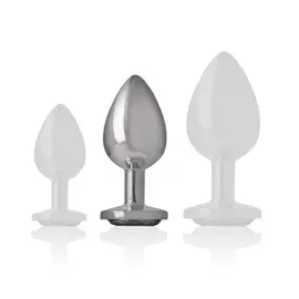 INTENSE - ALUMINUM метален ANAL PLUG с черен стъклен SIZE Mснимка 4
