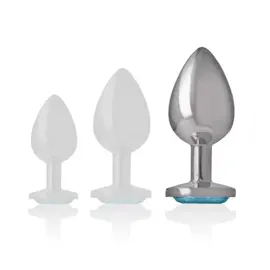 INTENSE - ALUMINUM метален ANAL PLUG с син CRYSTAL SIZE Lснимка 4