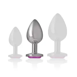 INTENSE - ALUMINUM метален ANAL PLUG с розов CRYSTAL SIZE Mснимка 4