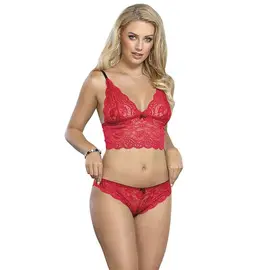 SUBBLIME - 953904 SILK и дантела NIGHTGOWN + бикини червен L/XLснимка 4