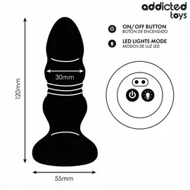 ADDICTED TOYS - THRUSTING VIBRATING ANAL PLUG, LED LIGHT дистанционно управлениеснимка 4