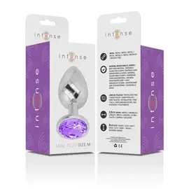 INTENSE - ALUMINUM метален ANAL PLUG с виолетов CRYSTAL SIZE Mснимка 5