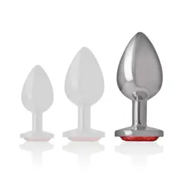 INTENSE - ALUMINUM метален ANAL PLUG с червен CRYSTAL SIZE Lснимка 5