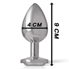 INTENSE - ALUMINUM метален ANAL PLUG с сребрист CRYSTAL SIZE Lснимка 5