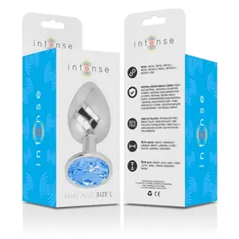 INTENSE - ALUMINUM метален ANAL PLUG с син CRYSTAL SIZE Lснимка 5