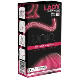 UNIQ - LADY презерватив без латекс FEMALE презервативи с жартиерен колан 3 бр.