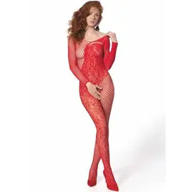 PASSION - BS 107 боди чорапогащник червен универсален размер