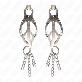 KINK - JAPANESE CLOVER клампи за зърна с LITTLE CHAINS сребристснимка 2