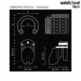 ADDICTED TOYS LOCKED - OBSIDIAN HOLD клетка за пенис SIZE Mснимка 2