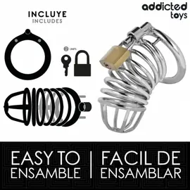 ADDICTED TOYS LOCKED - IRON CELL метален клетка за пенис SIZE Mснимка 2