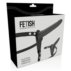 FETISH SUBMISSIVE HARNESS - Черен силиконов вибратор 15 смснимка 3