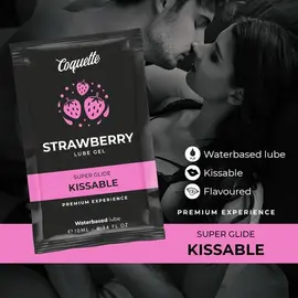 COQUETTE CHIC DESIRE - STRAWBERRY WATER BASED KISSABLE LUBRICANT POCKET 10 MLснимка 3
