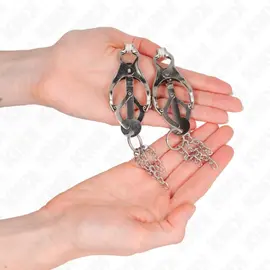 KINK - JAPANESE CLOVER клампи за зърна с LITTLE CHAINS сребристснимка 3