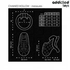 ADDICTED TOYS LOCKED - CHAINED HOLLOW клетка за пенис 10.5 смснимка 3